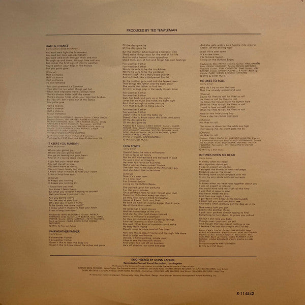 Carly Simon : Another Passenger (LP, Album, RCA)