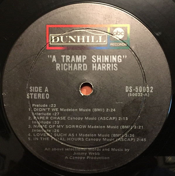 Richard Harris : A Tramp Shining (LP, Album, Ter)