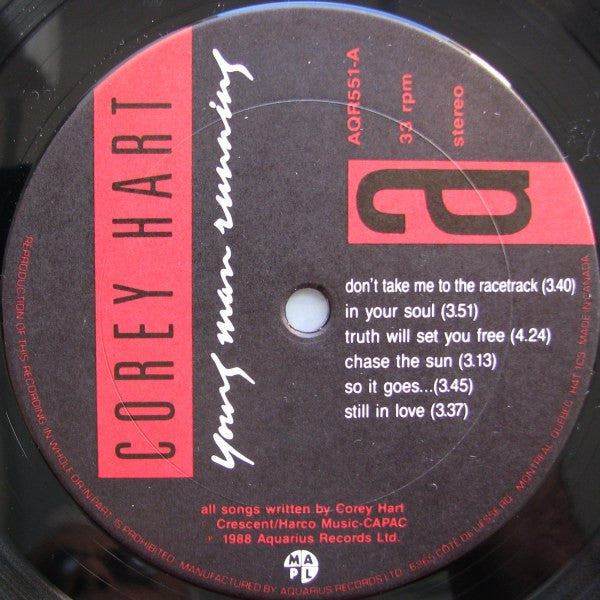 Corey Hart : Young Man Running (LP, Album)