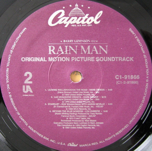 Various : Rain Man (Original Motion Picture Soundtrack) (LP, Comp)