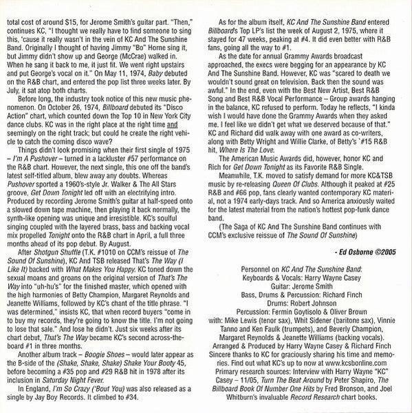 K.C. & The Sunshine Band* : KC And The Sunshine Band (CD, Album, RM)