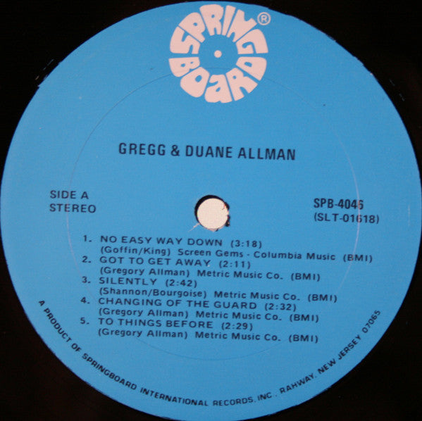 Gregg & Duane Allman* : Gregg & Duane Allman (LP, Comp)