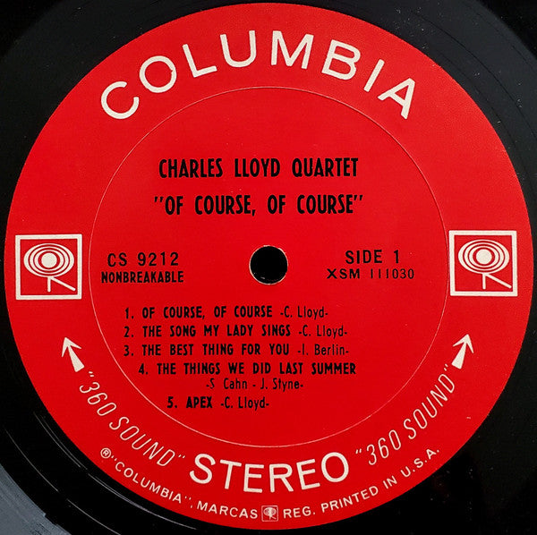 Charles Lloyd Quartet* : Of Course, Of Course (LP, Album)