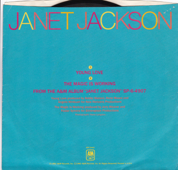 Janet Jackson : Young Love (7", Styrene, Pit)