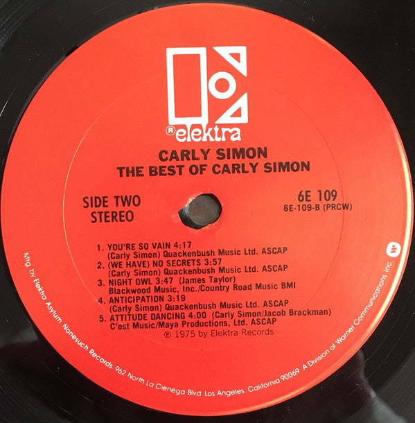 Carly Simon : The Best Of Carly Simon (LP, Comp, M/Print, San)