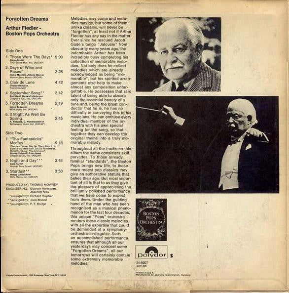 Arthur Fiedler - Boston Pops Orchestra : Forgotten Dreams (LP, Album)