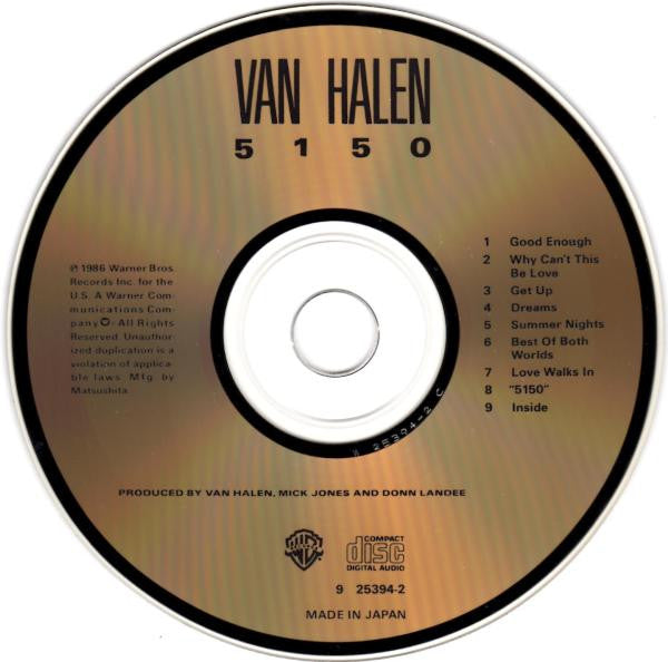 Van Halen : 5150 (CD, Album)