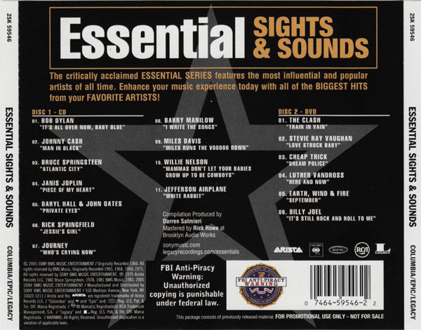 Various : Essential Sights & Sounds (CD, Comp, Promo + DVD-V, Comp, Promo, NTSC)