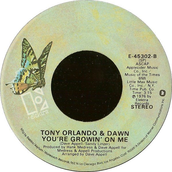 Tony Orlando & Dawn : Cupid (7", Spe)