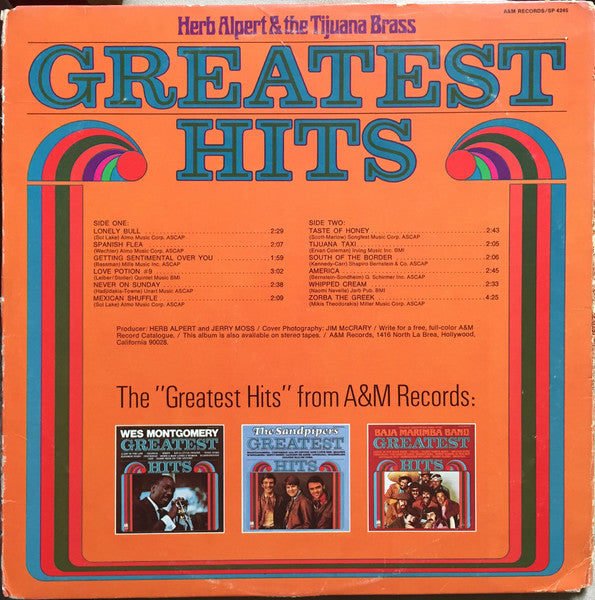 Herb Alpert & The Tijuana Brass : Greatest Hits (LP, Comp, Pit)