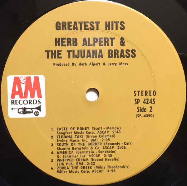 Herb Alpert & The Tijuana Brass : Greatest Hits (LP, Comp, Pit)