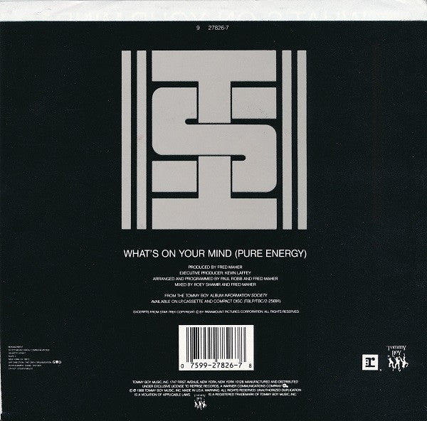 Information Society : What's On Your Mind (Pure Energy) (7", Single, Spe)