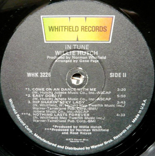 Willie Hutch : In Tune (LP, Album, Win)