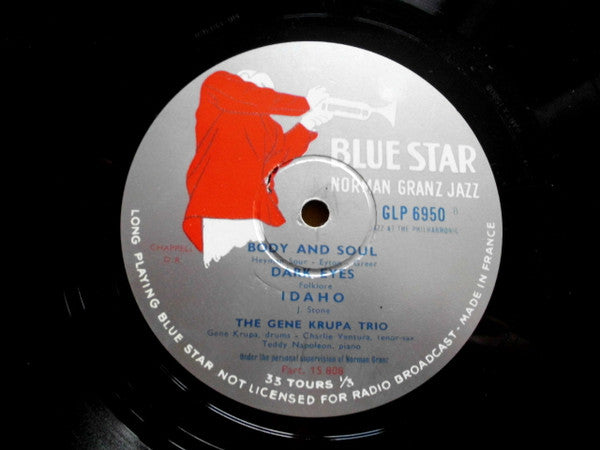 The Gene Krupa Trio* : At Jazz At The Philharmonic (LP, Mono, RE)