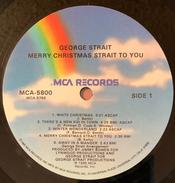 George Strait : Merry Christmas Strait To You (LP, Album, Glo)
