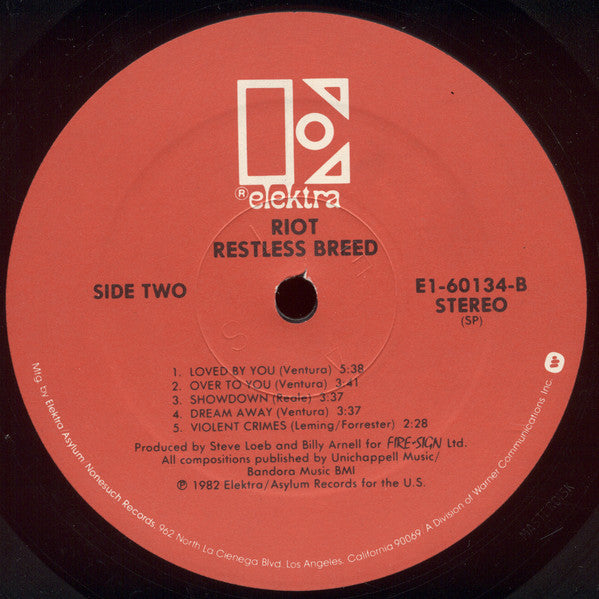 Riot (4) : Restless Breed (LP, Album, SRC)
