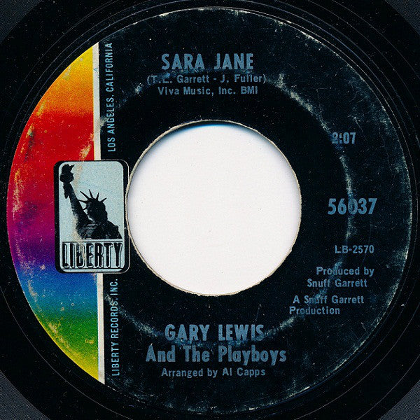 Gary Lewis And The Playboys* : Sealed With A Kiss / Sara Jane (7", Single, Styrene, She)