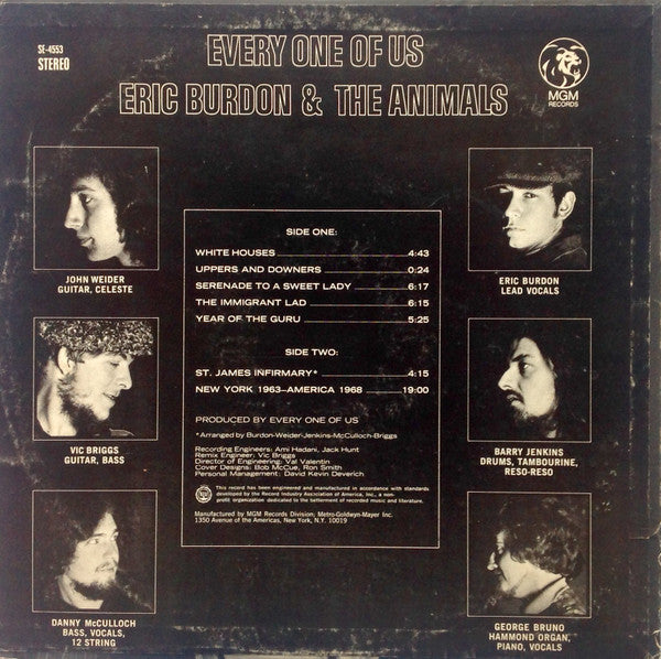 Eric Burdon & The Animals : Every One Of Us (LP, Album, H.V)