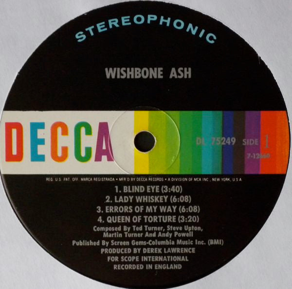 Wishbone Ash : Wishbone Ash (LP, Album, Pin)