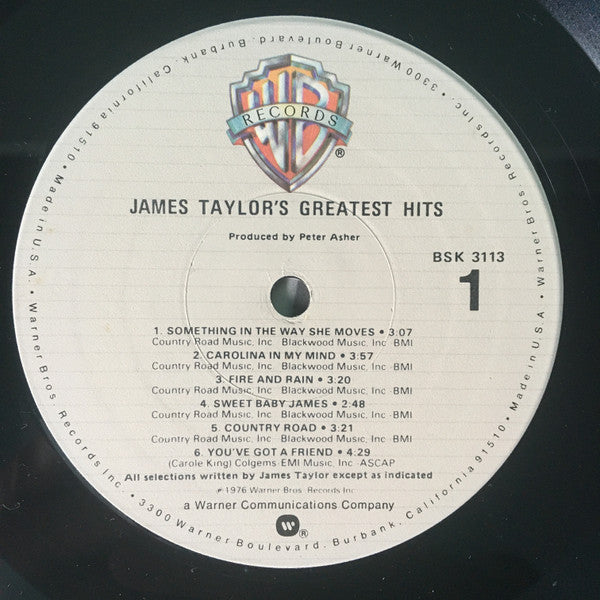 James Taylor (2) : James Taylor's Greatest Hits (LP, Comp, RE, Jac)