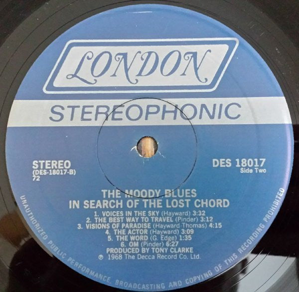 The Moody Blues : In Search Of The Lost Chord (LP, Album, RE, 72 )