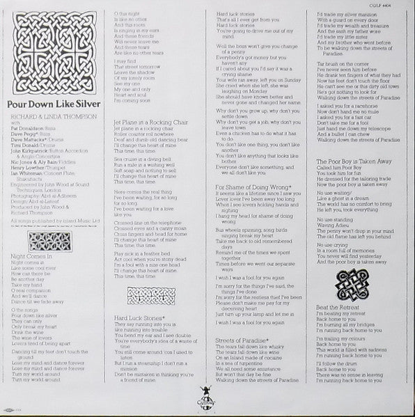 Richard & Linda Thompson : Pour Down Like Silver (LP, Album, RE)