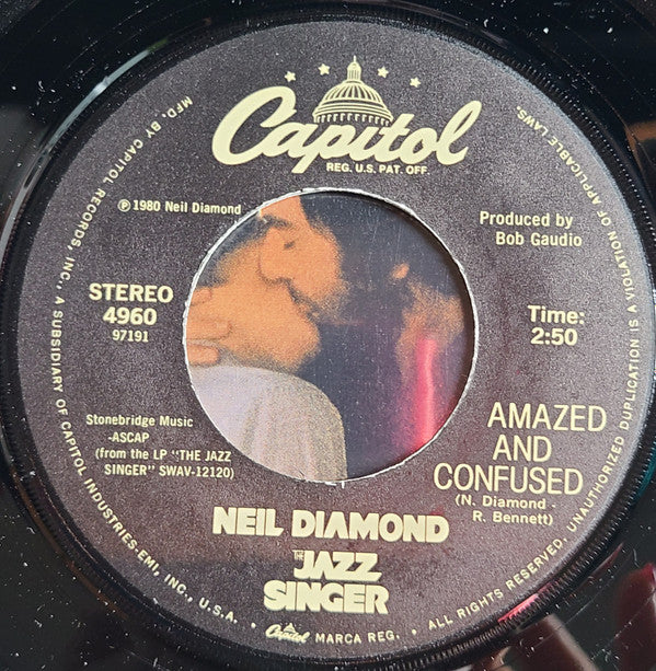 Neil Diamond : Hello Again (Love Theme From "The Jazz Singer") (7", Single)