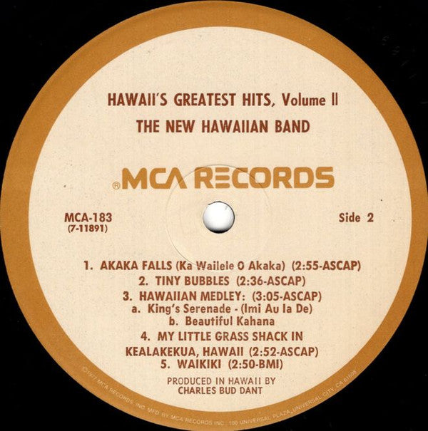 The New Hawaiian Band : Hawaii's Greatest Hits Vol. 2 (LP, Album, RE)