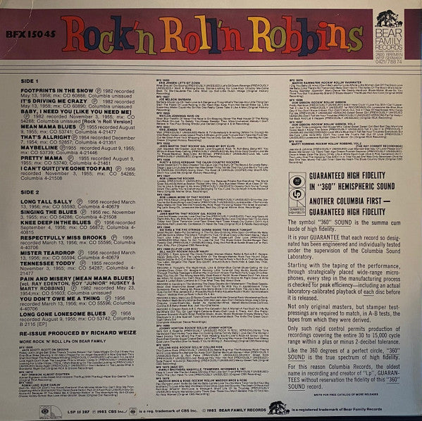Marty Robbins : Rock'n Roll'n Robbins (Marty Robbins Sings) (LP, Comp)