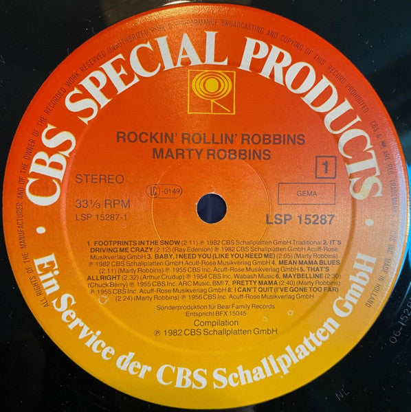 Marty Robbins : Rock'n Roll'n Robbins (Marty Robbins Sings) (LP, Comp)