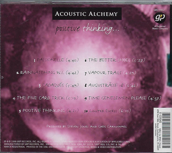Acoustic Alchemy : Positive Thinking... (CD, Album, Club, BMG)