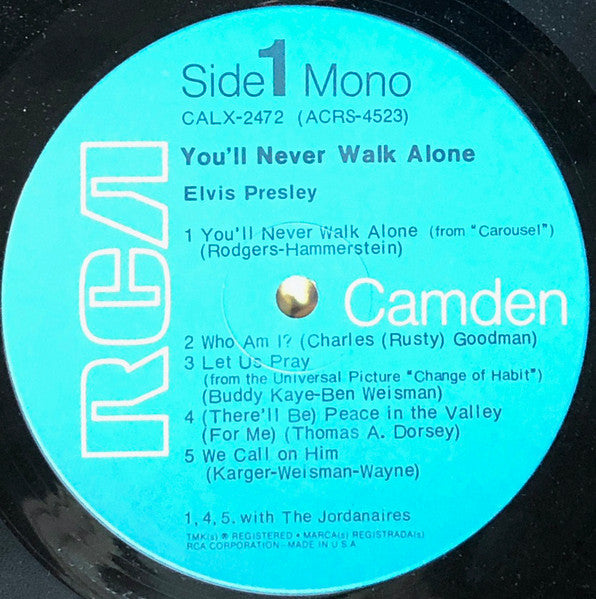 Elvis* : You'll Never Walk Alone (LP, Album, Comp, Mono, Ind)