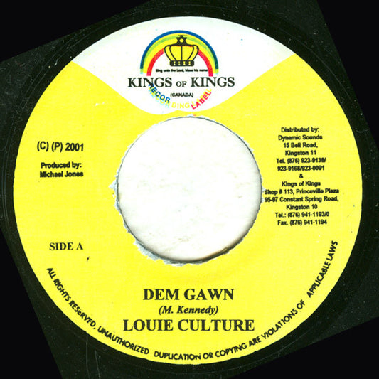 Louie Culture : Dem Gawn (7")