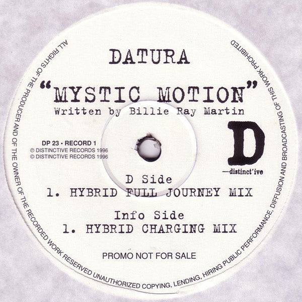 Datura : Mystic Motion (2x12", Promo)