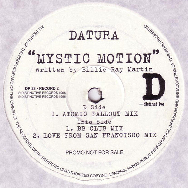 Datura : Mystic Motion (2x12", Promo)