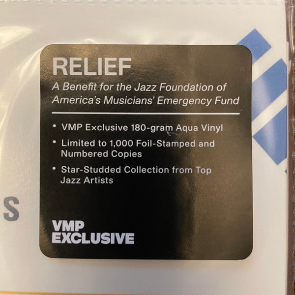 Various : Relief A Benefit For The Jazz Foundation Of America's Musician's Emergency Fund (2xLP, Album, Club, Ltd, Num, Aqu)