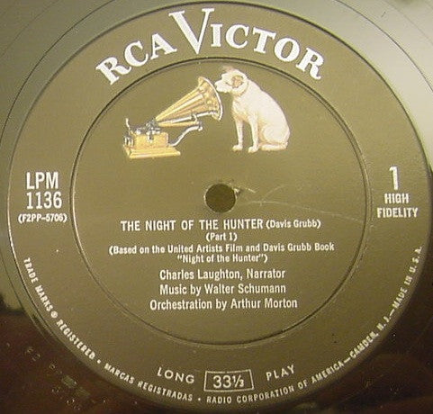Charles Laughton And Walter Schumann : The Night Of The Hunter (LP, Album)