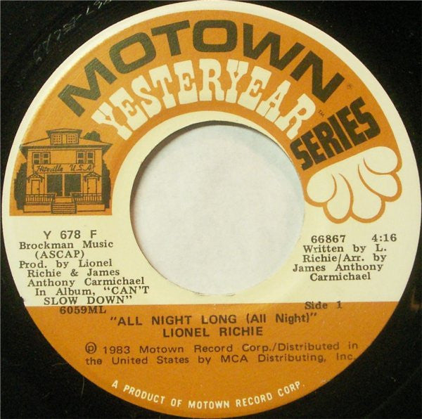 Lionel Richie : All Night Long (All Night) / Running With The Night (7", Single, RM)