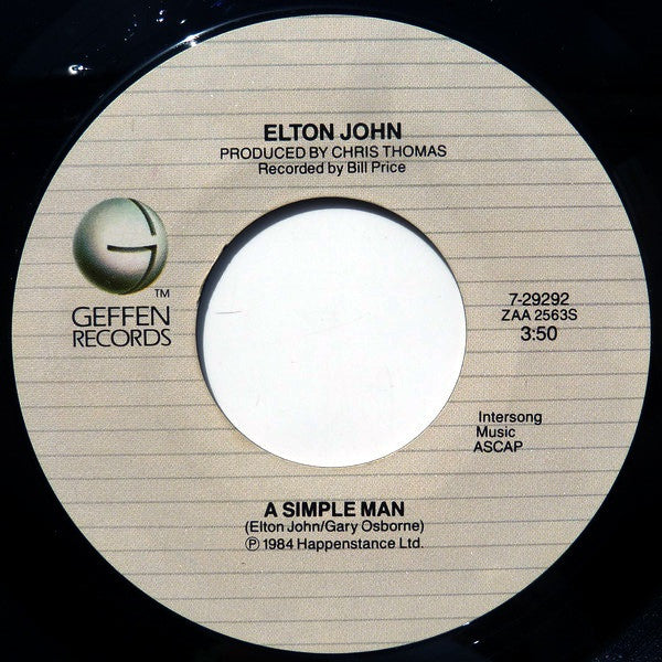 Elton John : Sad Songs (Say So Much) (7", Single, Styrene, All)