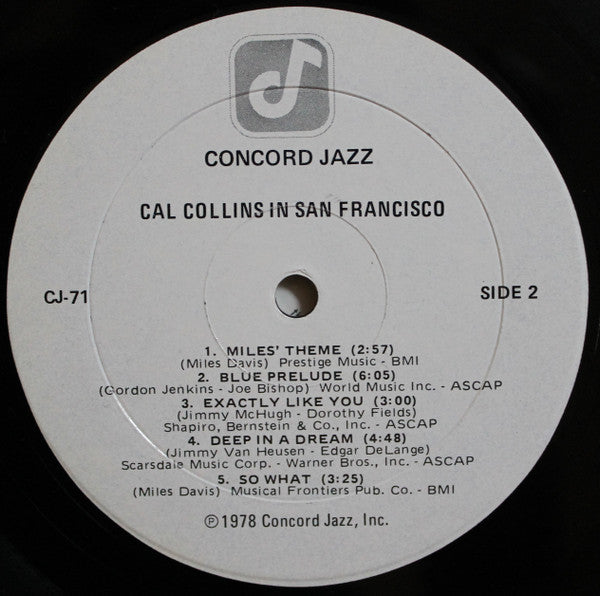 Cal Collins : Cal Collins In San Francisco (LP, Album)