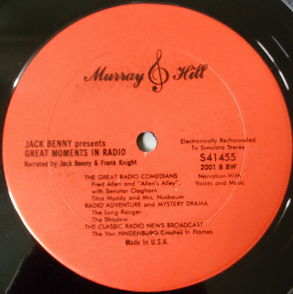Jack Benny : Great Moments in Radio: Volume 1 (LP)