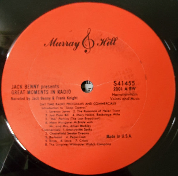 Jack Benny : Great Moments in Radio: Volume 1 (LP)