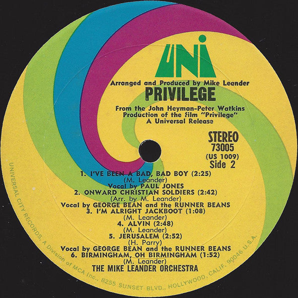 Mike Leander : Privilege (Original Soundtrack Album) (LP, Album)