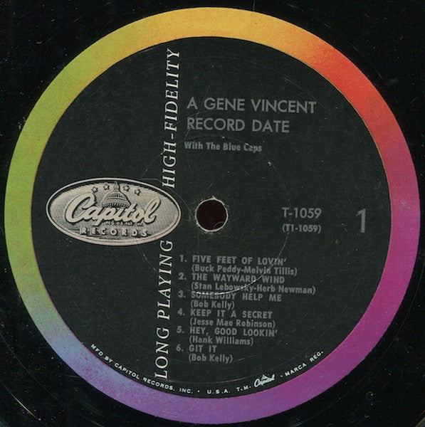 Gene Vincent With The Blue Caps* : A Gene Vincent Record Date (LP, Album)