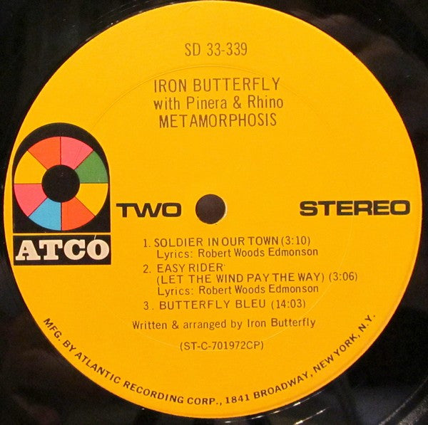 Iron Butterfly With Pinera* & Rhino* : Metamorphosis (LP, Album, CP )