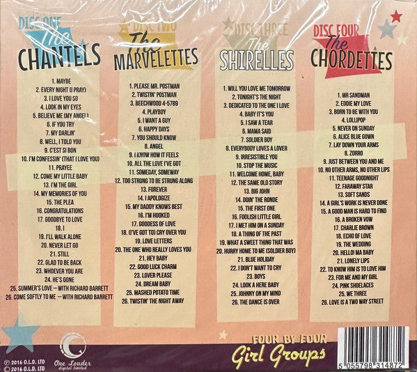 The Chantels, The Marvelettes, The Shirelles, The Chordettes : Four By Four Girl Groups (4xCD, Comp)