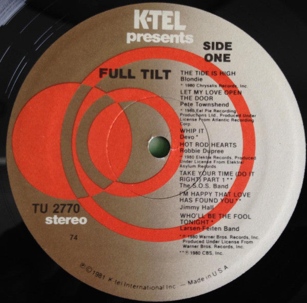 Various : Full Tilt (LP, Comp, 74)