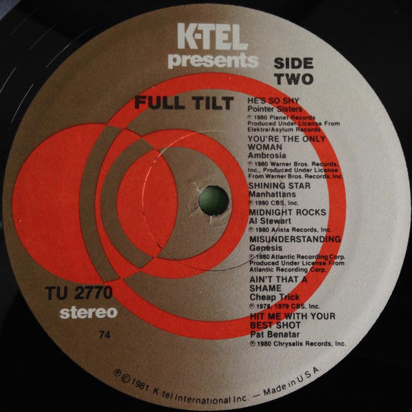 Various : Full Tilt (LP, Comp, 74)
