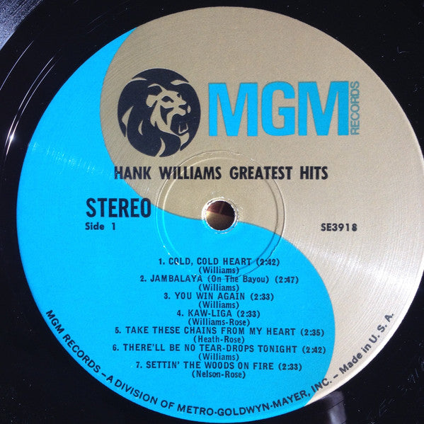 Hank Williams : Hank Williams' Greatest Hits (LP, Album, Comp, RE)