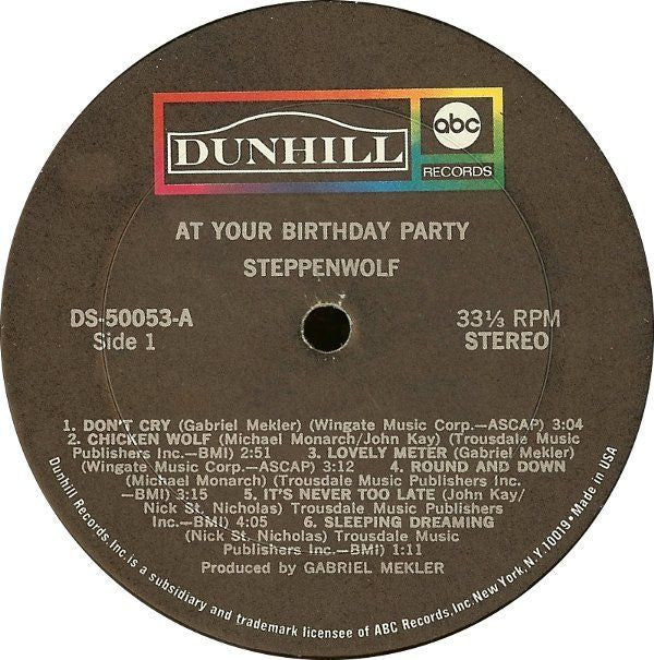 Steppenwolf : At Your Birthday Party (LP, Album, TSM)